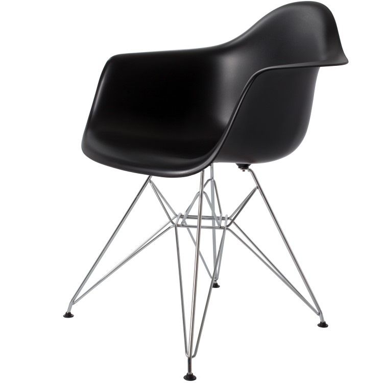 Charles Eames style, Eetkamerstoel DAR PP zwart