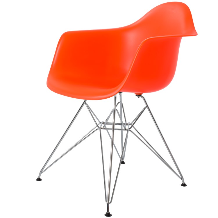 Charles Eames style, Eetkamerstoel DAR PP neon oranje