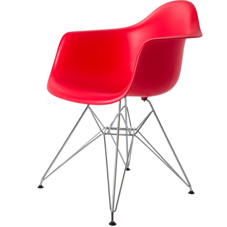 Charles Eames style, Eetkamerstoel DAR PP rood