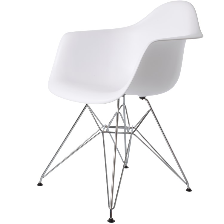 Charles Eames style, Eetkamerstoel DAR PP wit