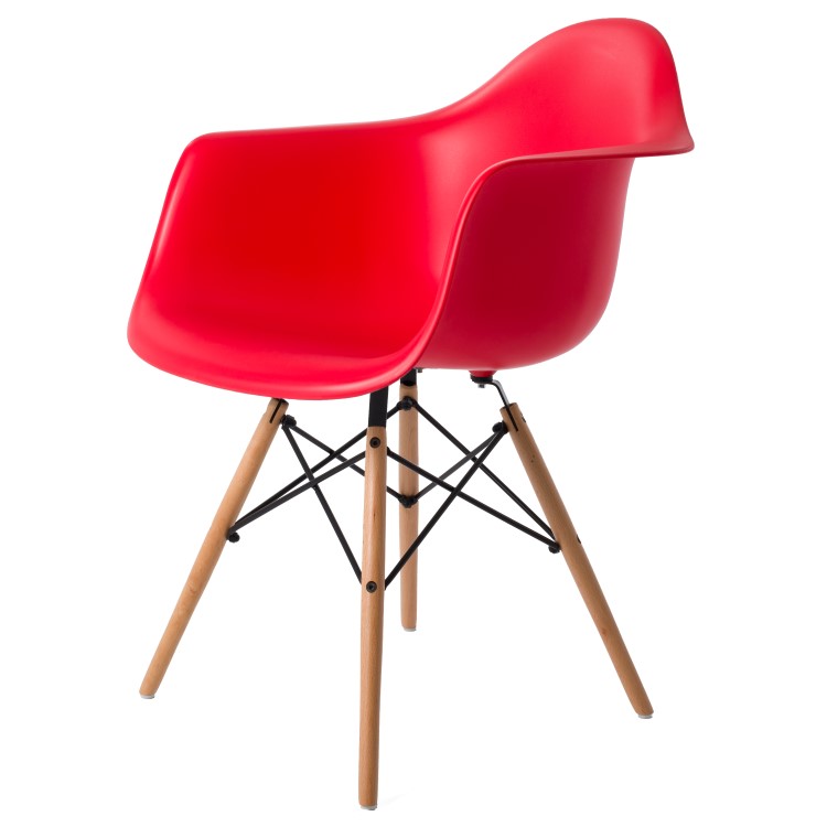 Charles Eames style, Eetkamerstoel DAW PP rood