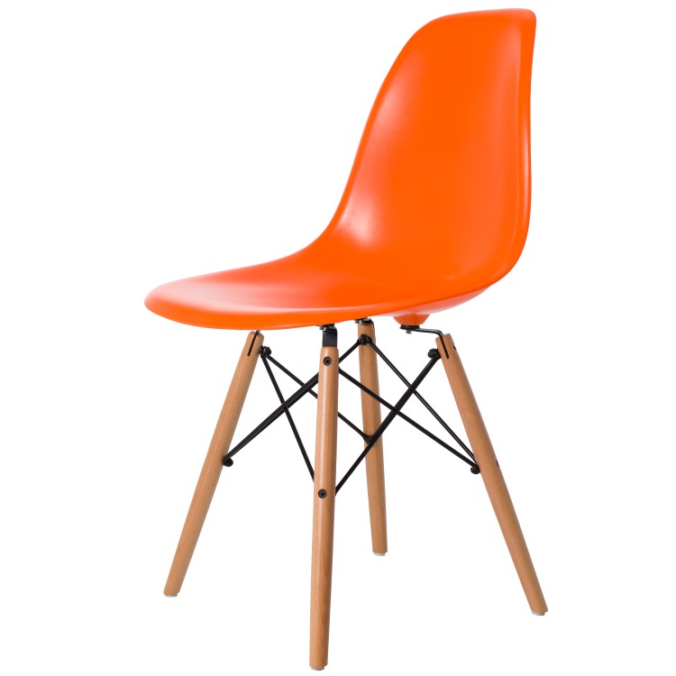 Charles Eames style, Eetkamerstoel DSW ABS oranje