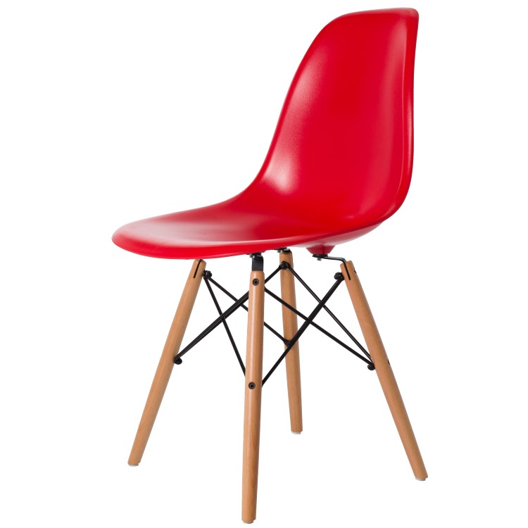 Charles Eames style, Eetkamerstoel DSW ABS rood