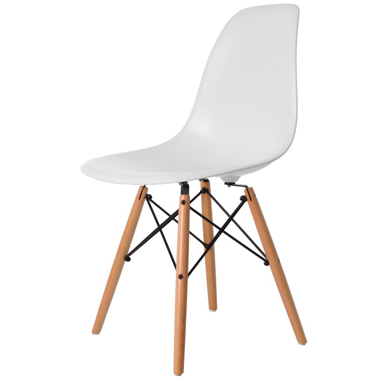 Charles Eames style, Eetkamerstoel DSW ABS wit