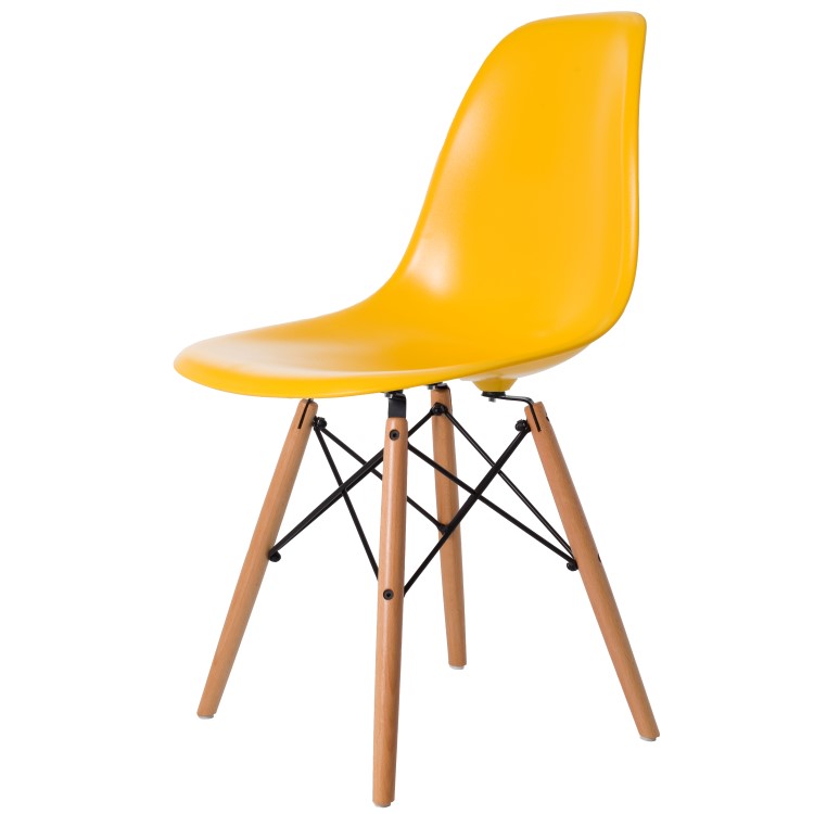 Charles Eames style, Eetkamerstoel DSW ABS geel