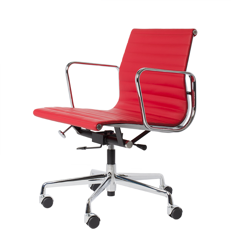 Charles Eames style, Bureaustoel EA117 Leder rood