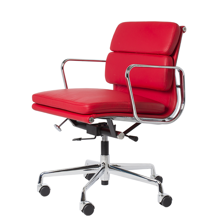 Charles Eames style, Bureaustoel EA217 Leder rood