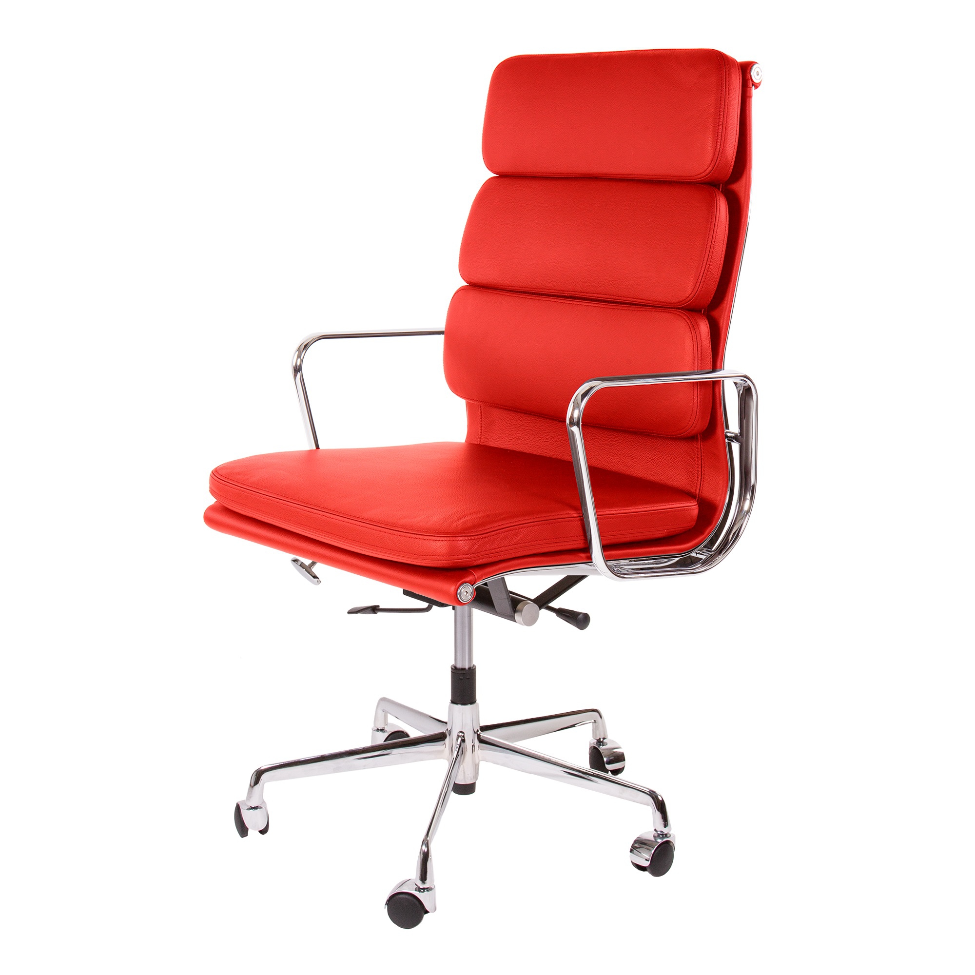 Charles Eames style, Bureaustoel softpad EA219 Leder rood