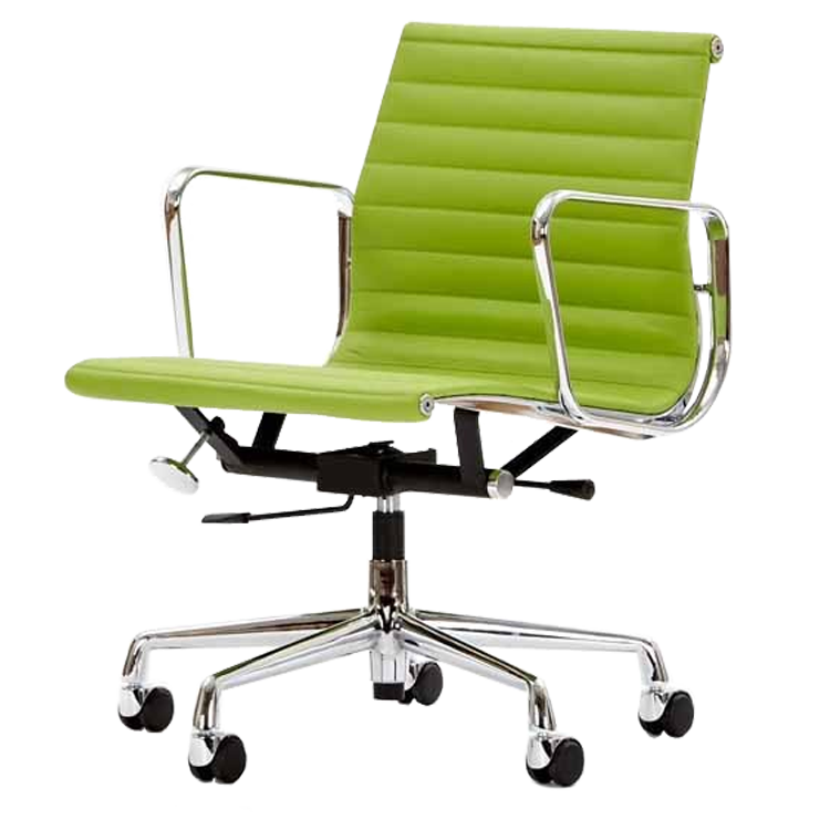 Charles Eames style, Bureaustoel EA117 Leder groen