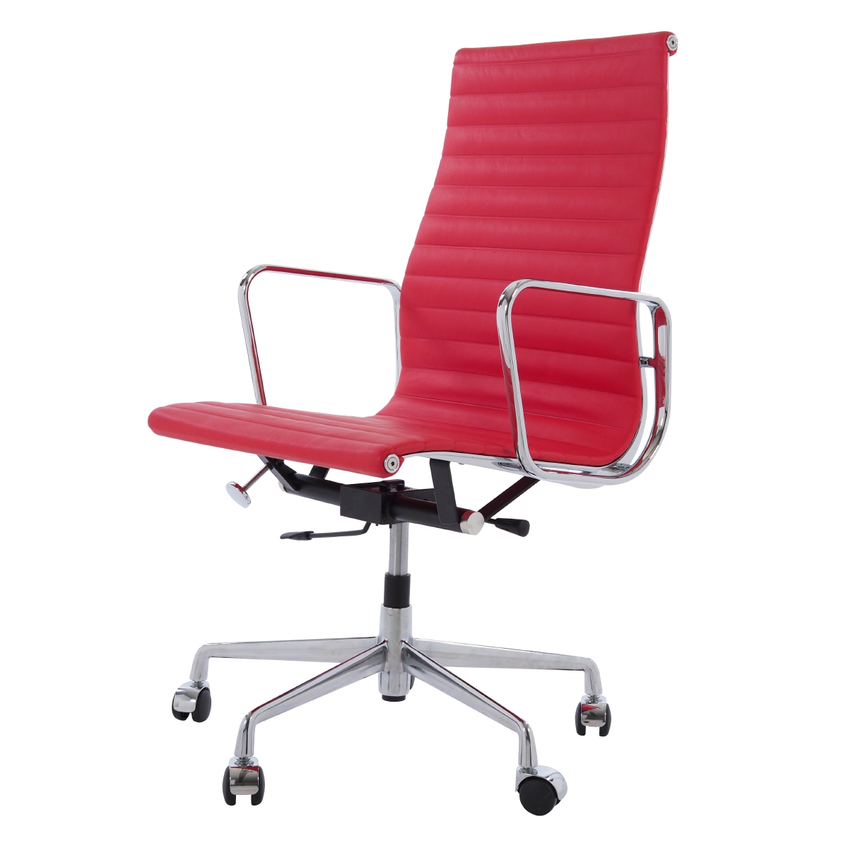 Charles Eames style, Bureaustoel EA119 Leder rood